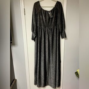 Off the Shoulder Glitter Maxi Dress